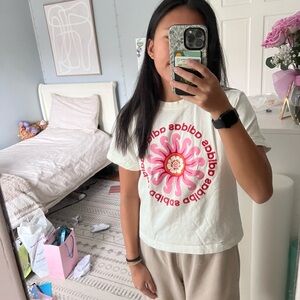 Adidas White Graphic Tee